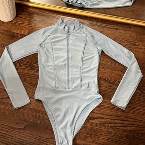 Blue bodysuit